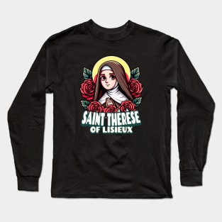 St Therese of Lisieux Little Flower Rose Catholic Saint Long Sleeve T-Shirt